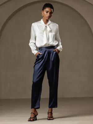 19Momme Modevolle zijden pantalon in carrotmodel