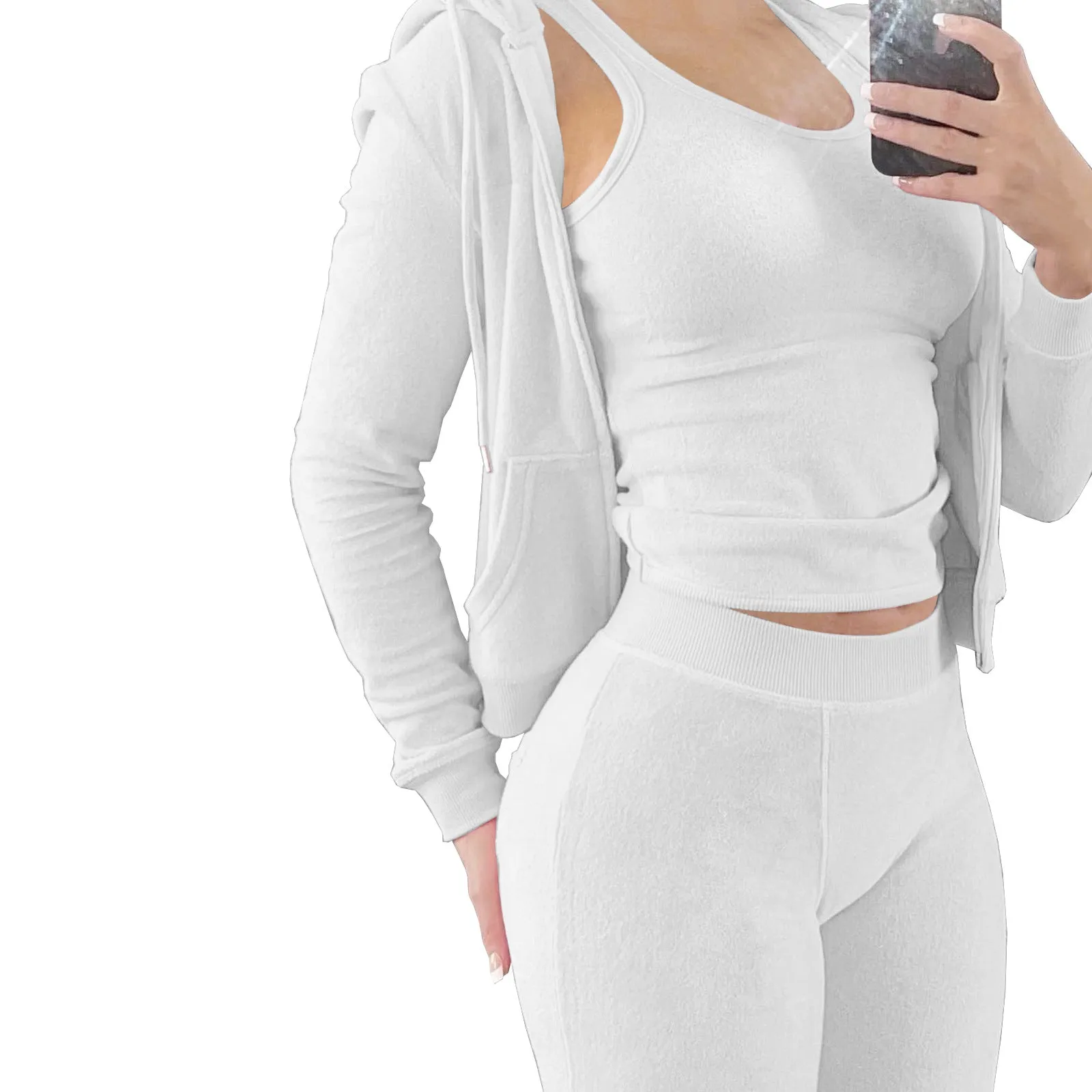 3-Piece Hooded Casual Trunksuit Set