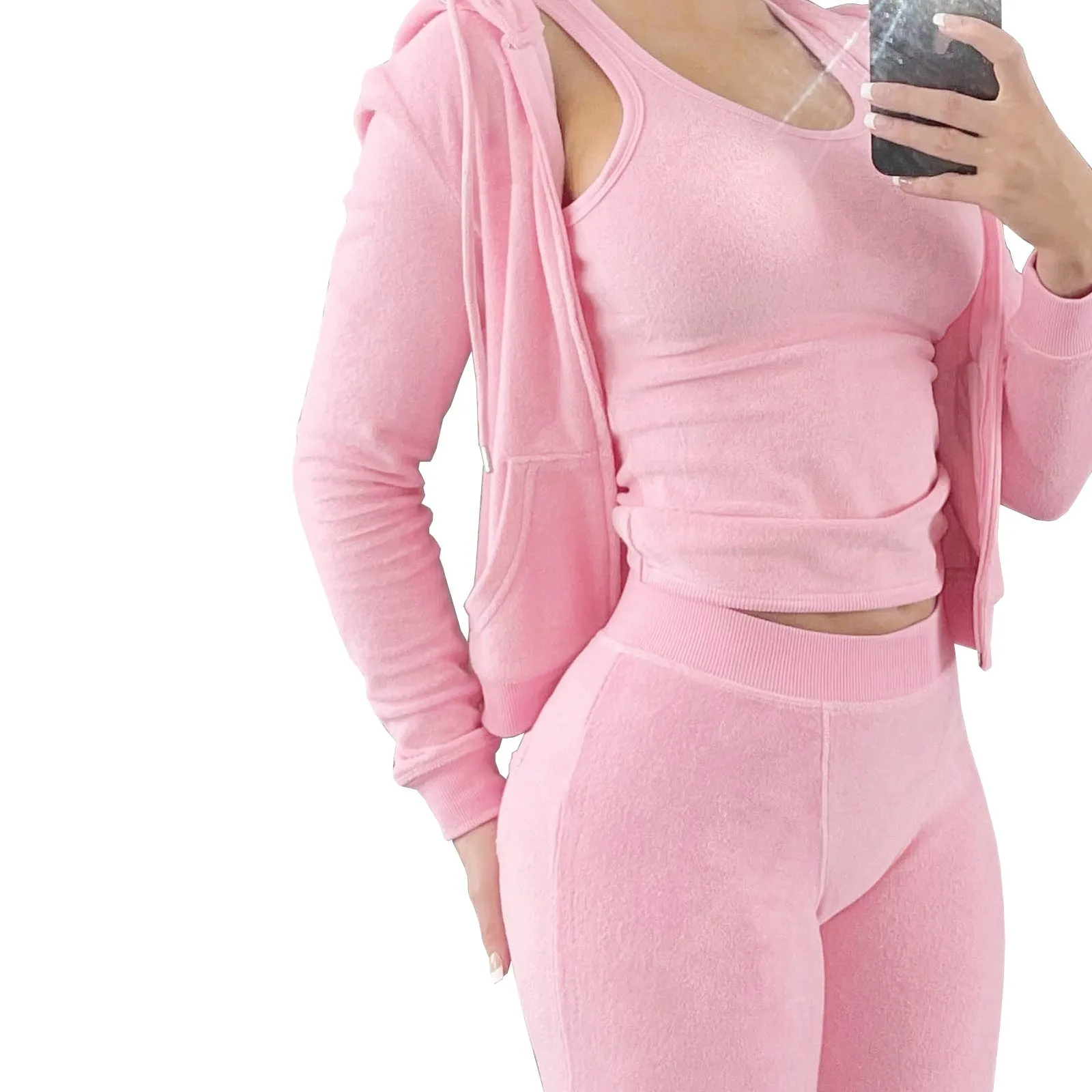 3-Piece Hooded Casual Trunksuit Set