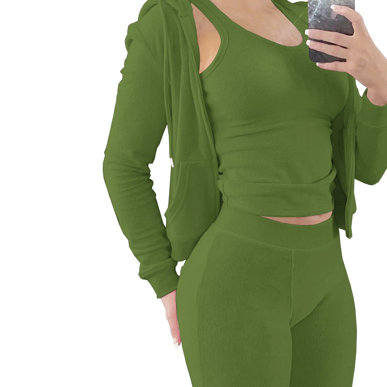 3-Piece Hooded Casual Trunksuit Set
