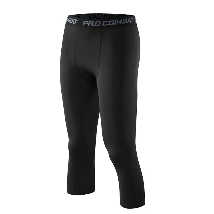 ANYMENS Fitness Leggings Black Line Quick Drying Tights Running Compression Sports Wear Workout Bottoms Trousers Jogging Yoga Pants For Men