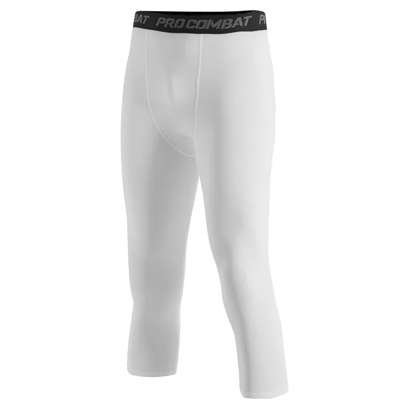 ANYMENS Fitness Leggings white Line Quick Drying Tights Running Compression Sports Wear Workout Bottoms Trousers Jogging Yoga Pants For Men