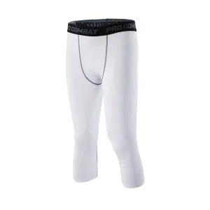 ANYMENS Fitness Leggings white Quick Drying Tights Running Compression Sports Wear Workout Bottoms Trousers Jogging Yoga Pants For Men