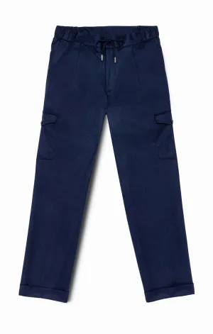 Barberis Canonico Dark Blue Flannel S120 Merino Wool with Natural Stretch