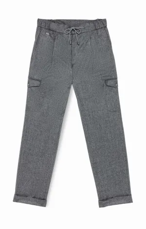 Barberis Canonico Heathered Grey Flannel S120 Merino Wool with Natural Stretch