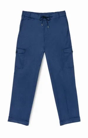 Barberis Canonico Mid Blue Flannel S120 Merino Wool with Natural Stretch