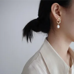 Bobby hoop pearl earrings