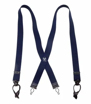 Buzz Rickson Suspenders Men's Reproduction of X back Design Military Button-on Braces for A-11 Trousers BR02718 128 Navy-Blue