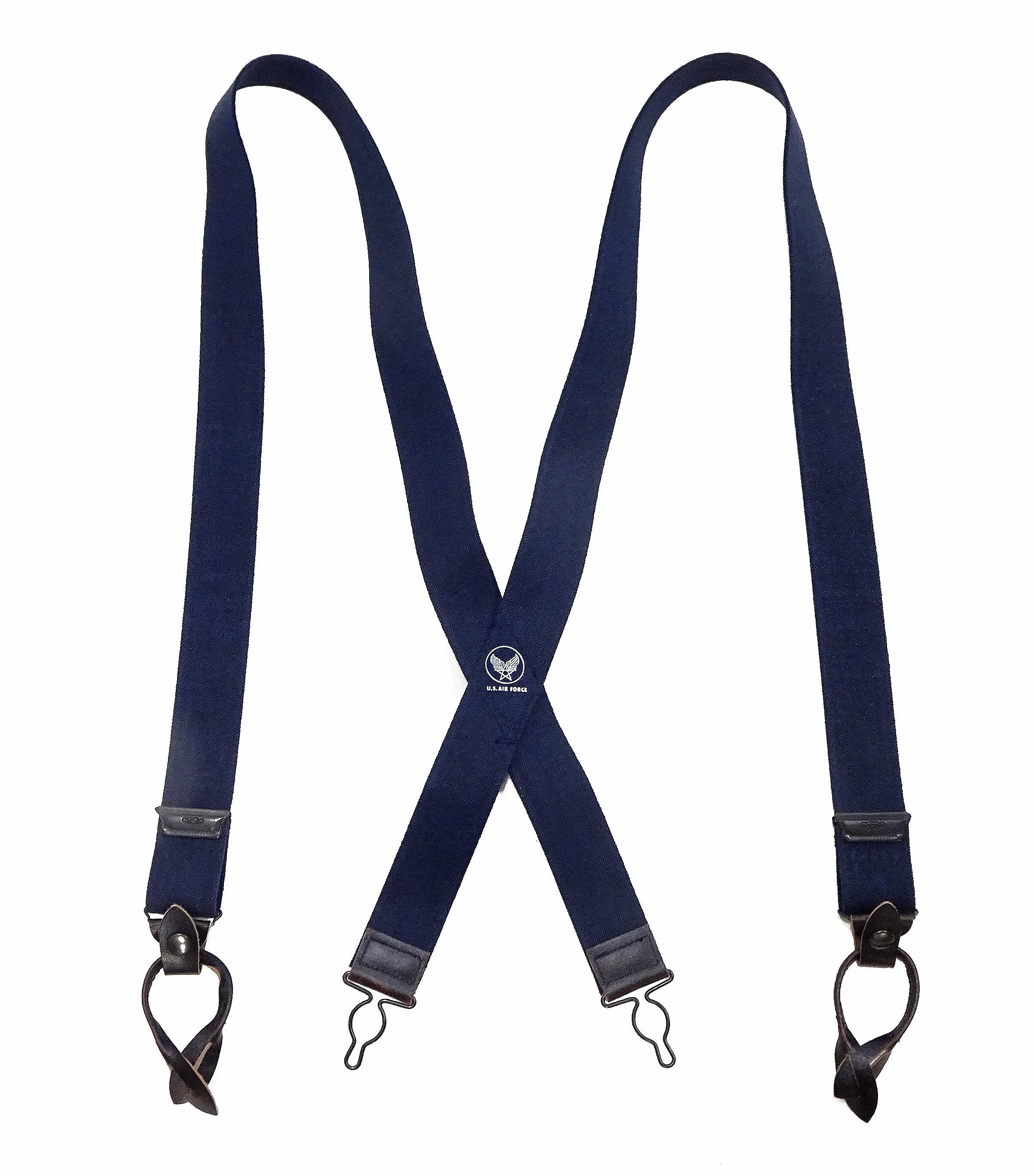 Buzz Rickson Suspenders Men's Reproduction of X back Design Military Button-on Braces for A-11 Trousers BR02718 128 Navy-Blue