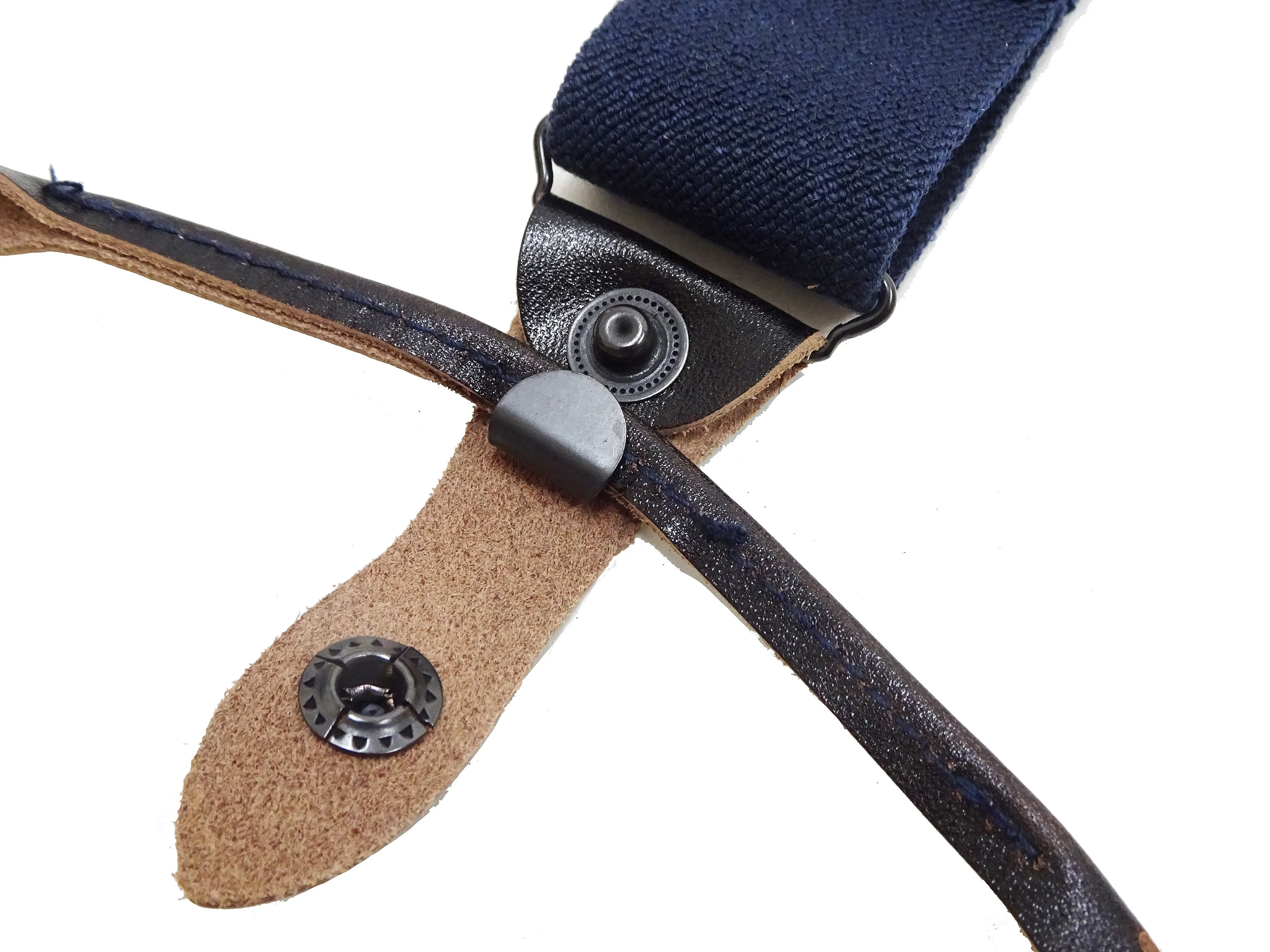 Buzz Rickson Suspenders Men's Reproduction of X back Design Military Button-on Braces for A-11 Trousers BR02718 128 Navy-Blue