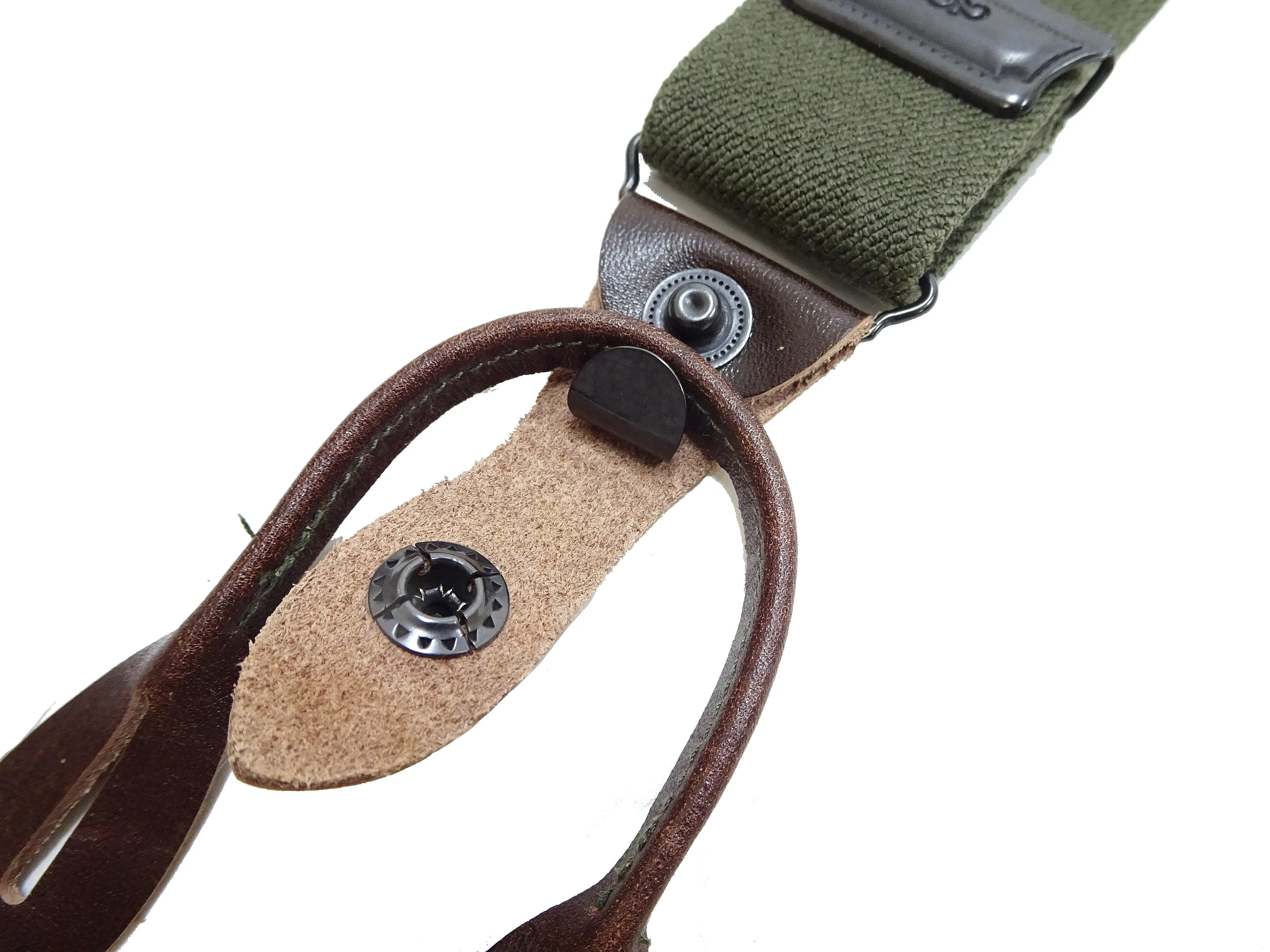 Buzz Rickson Suspenders Men's Reproduction of X back Design Military Button-on Braces for A-11 Trousers BR02718 149 Olive