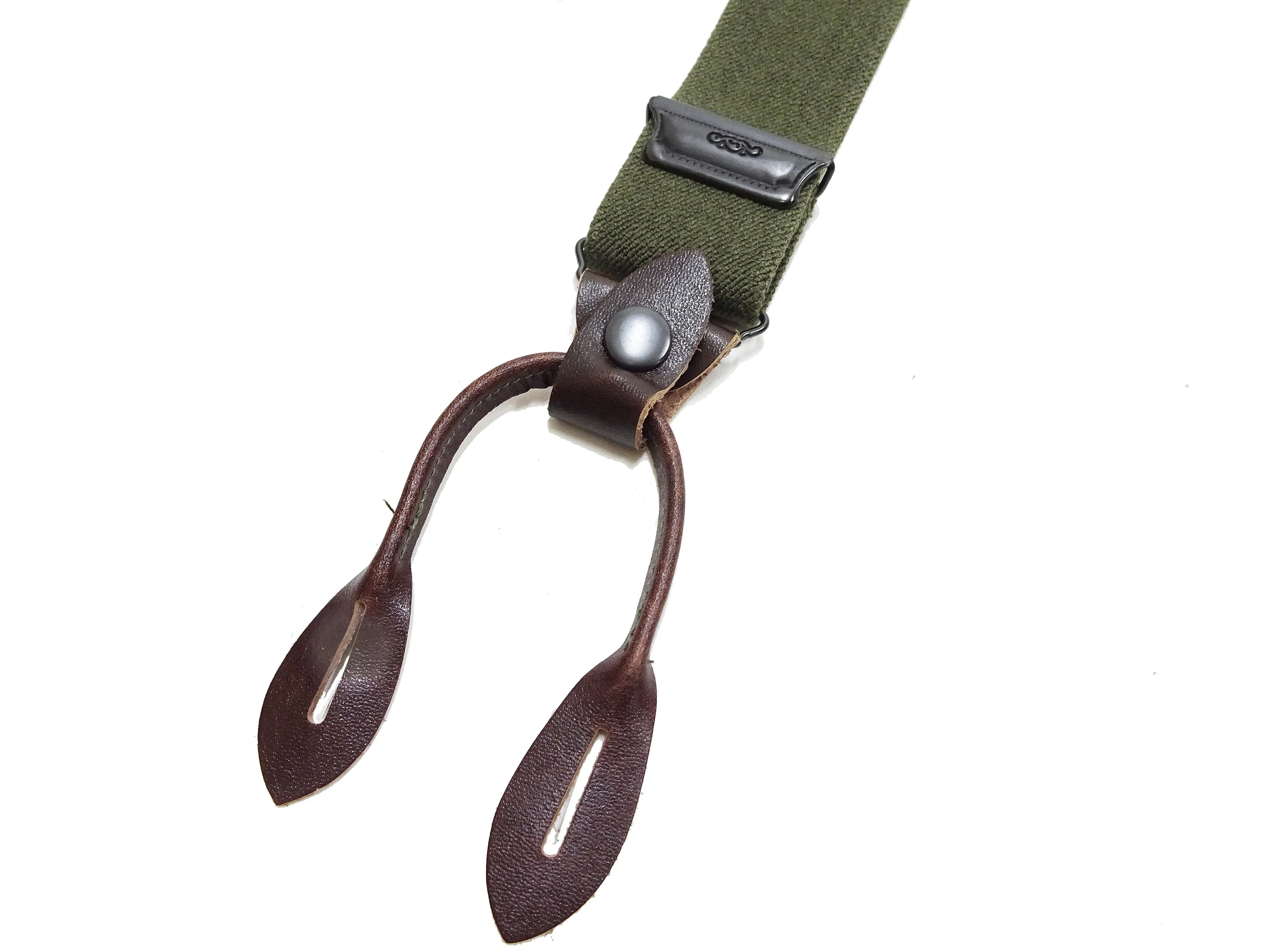 Buzz Rickson Suspenders Men's Reproduction of X back Design Military Button-on Braces for A-11 Trousers BR02718 149 Olive