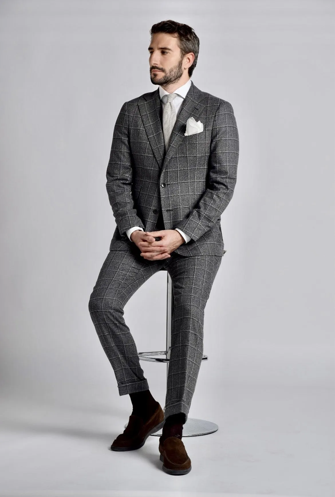 CHECKERED SUIT FLANNEL GREY