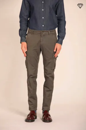 Chile men's cargo pants in gabardine extra slim fit ①