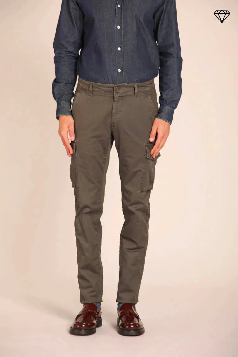 Chile men's cargo pants in gabardine extra slim fit ①
