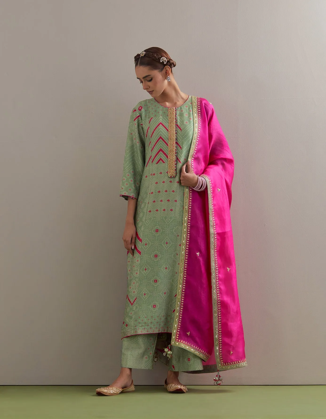 Classic Kurta Set - Green
