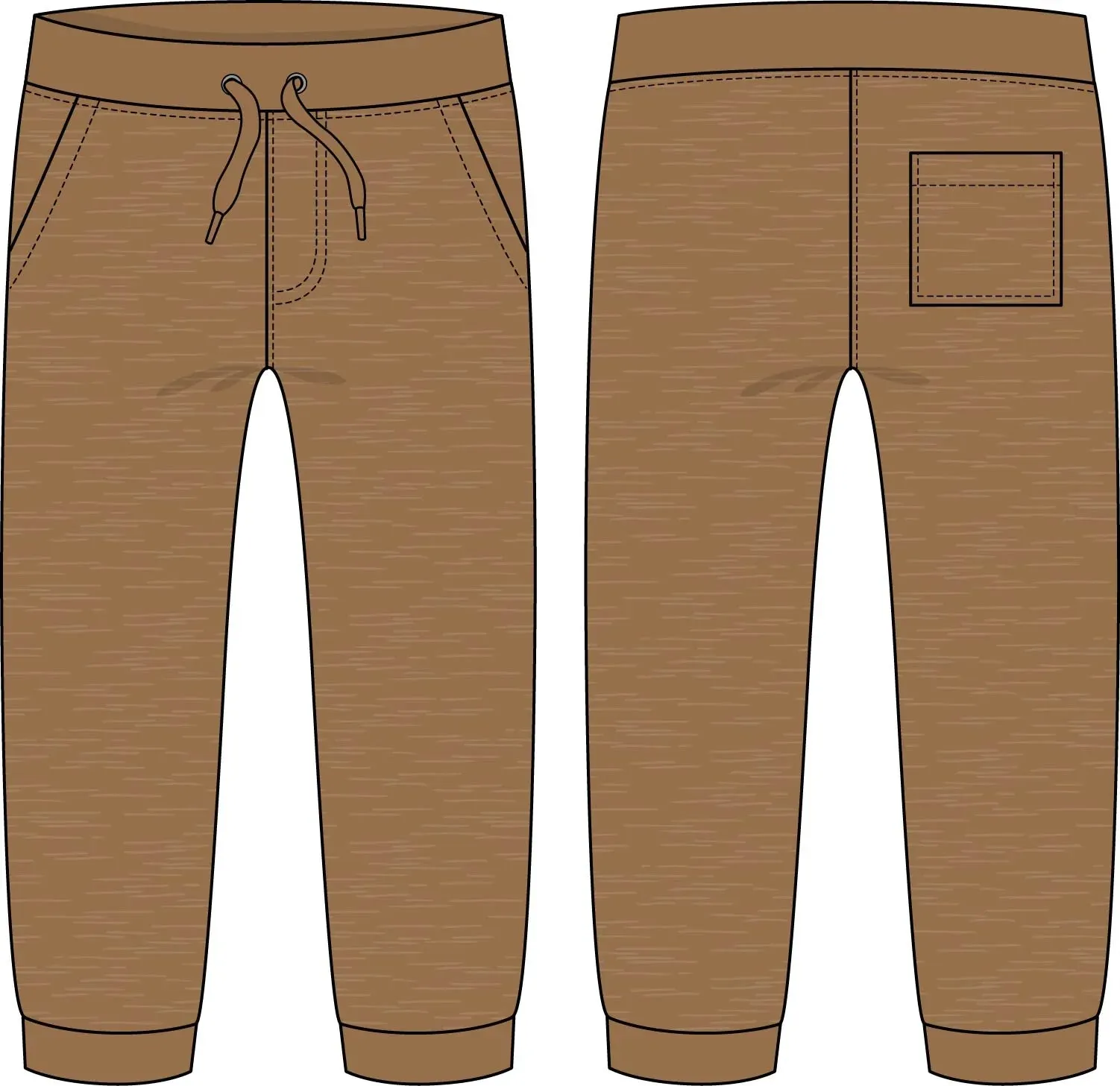 CR Sports Tan Terry Pant With Cuff and Pocket