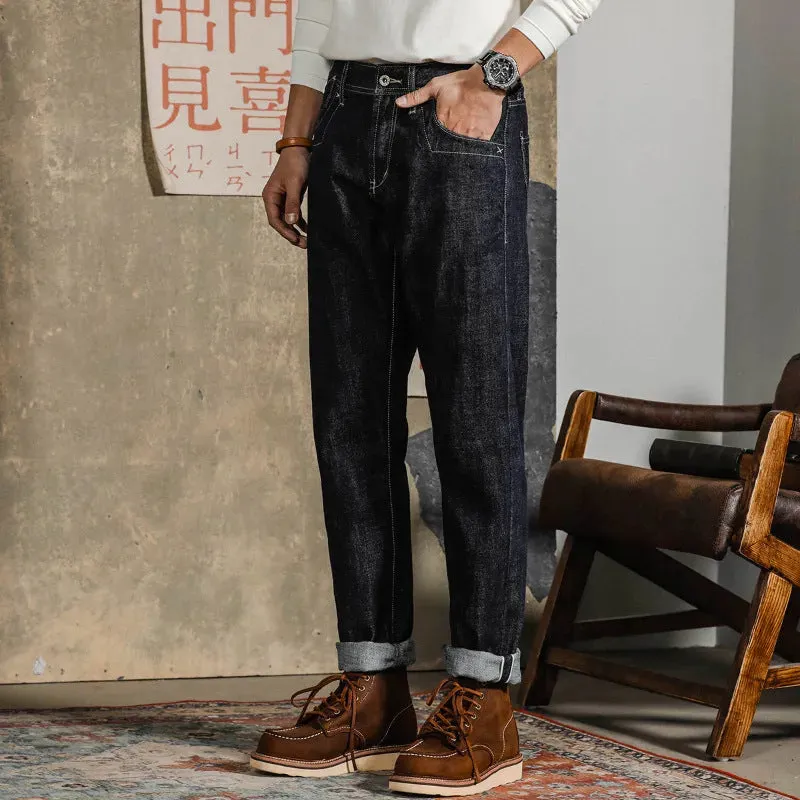 Dark Workwear Primary Color Jeans for Men