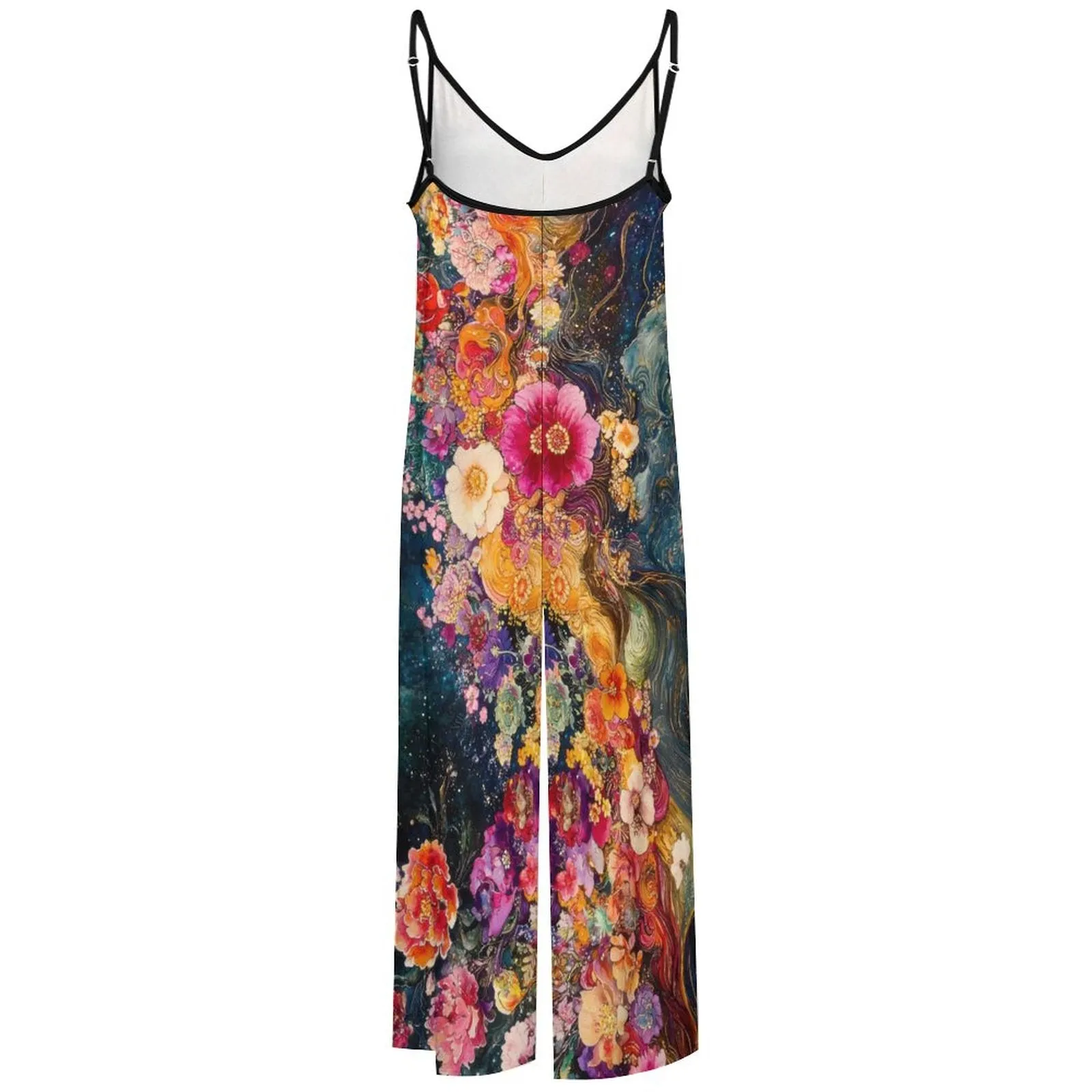Floral Splash Suspender Jumpsuit LTY007 (All-Over Printing)