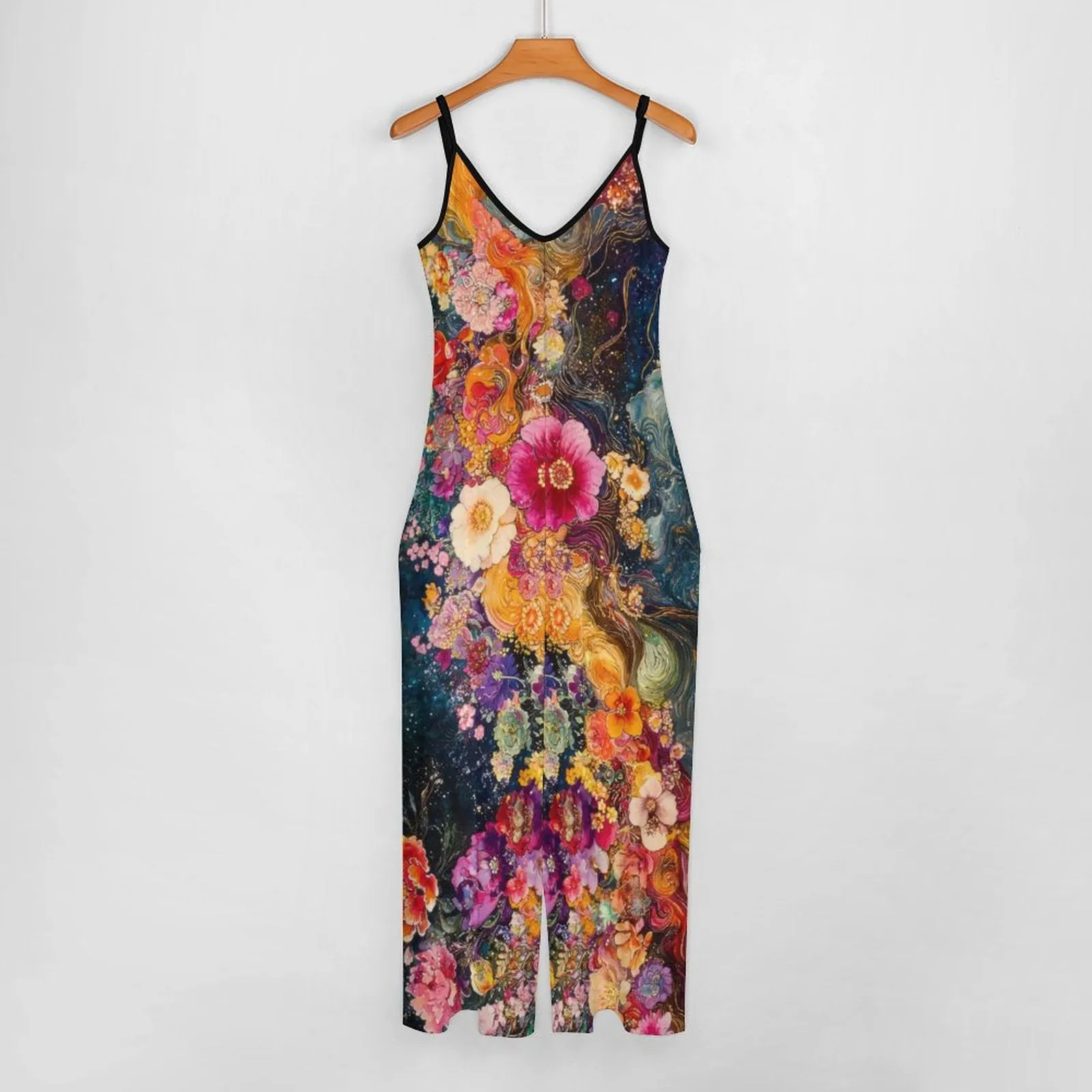Floral Splash Suspender Jumpsuit LTY007 (All-Over Printing)