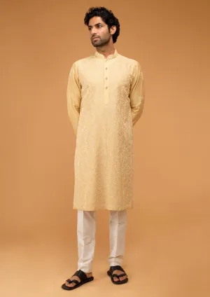 Gold beige kurta and pants
