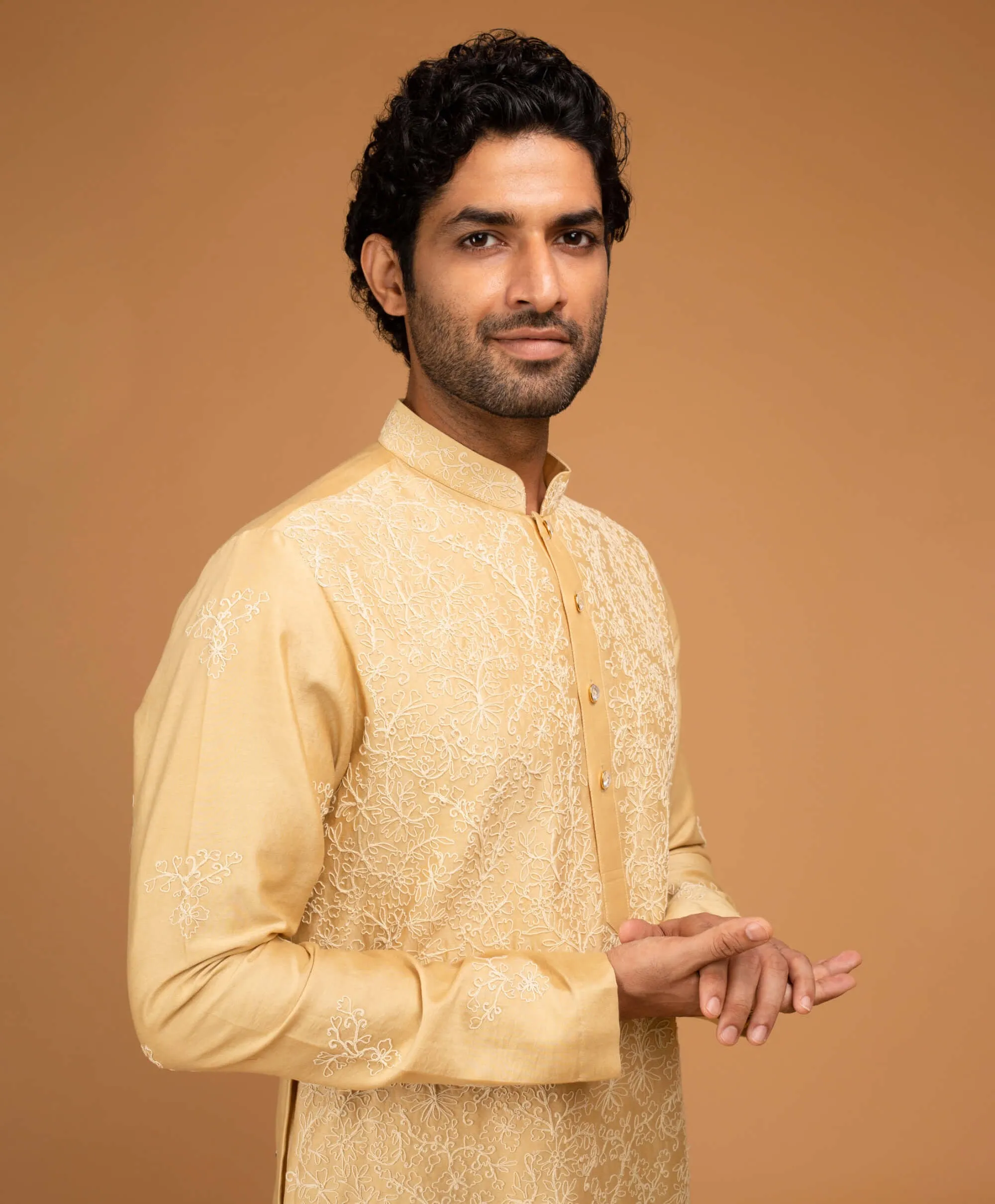 Gold beige kurta and pants