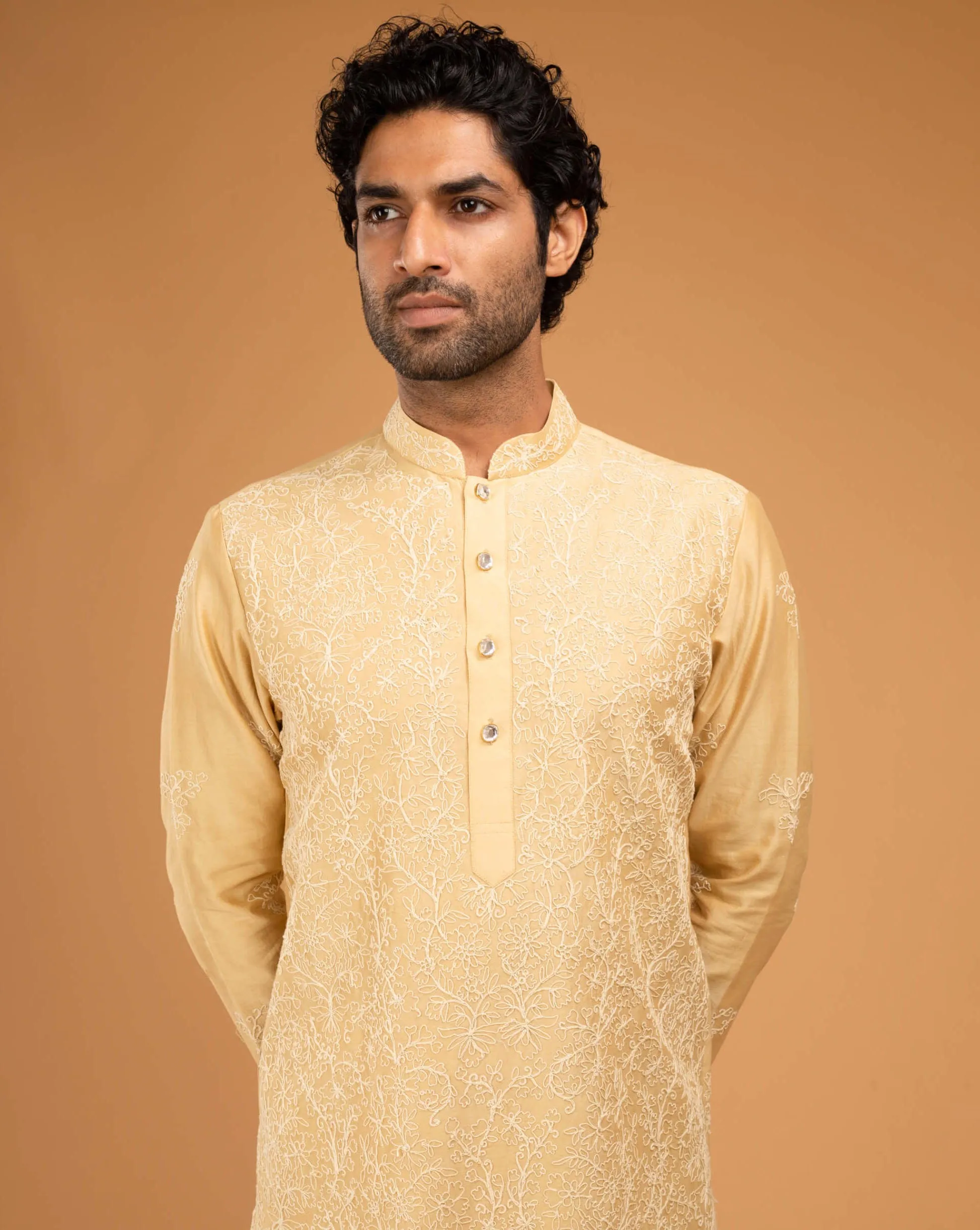 Gold beige kurta and pants