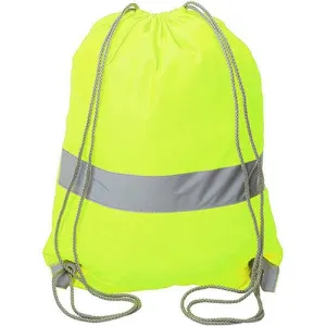 Hi Vis Cinch Sports Bag Reflective Drawstring Backpack