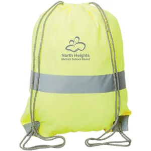 Hi Vis Cinch Sports Bag Reflective Drawstring Backpack