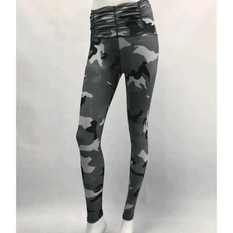 High waist four-needle six-line new camouflage fitness yoga pants tight stretch printing sports leggings