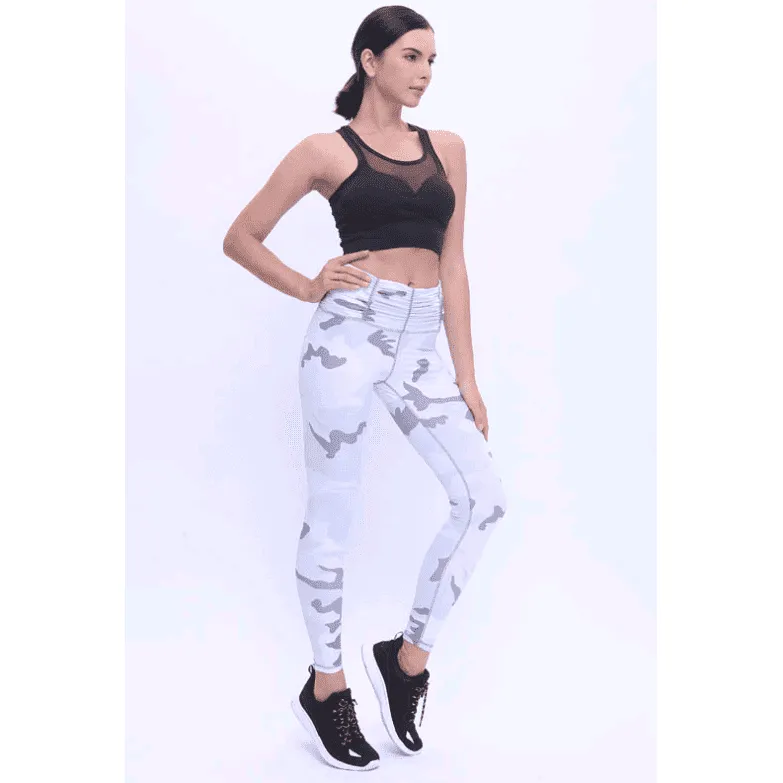 High waist four-needle six-line new camouflage fitness yoga pants tight stretch printing sports leggings