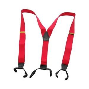 Hold-Ups Extra Long XL Fire Engine Red Dual Clip Double-ups Style Suspenders