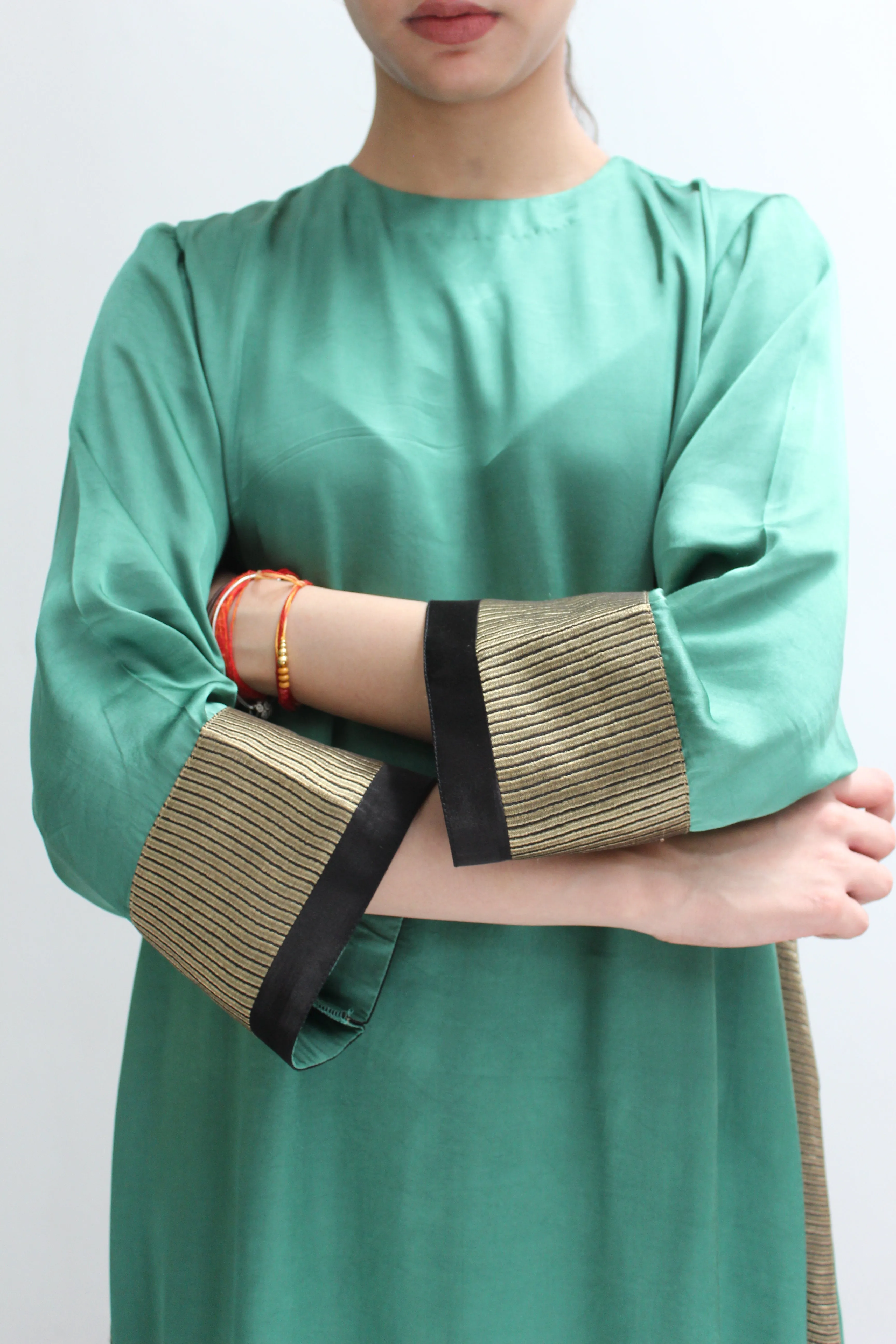 KAMAL ASYMMETRICAL TUNIC -GREEN