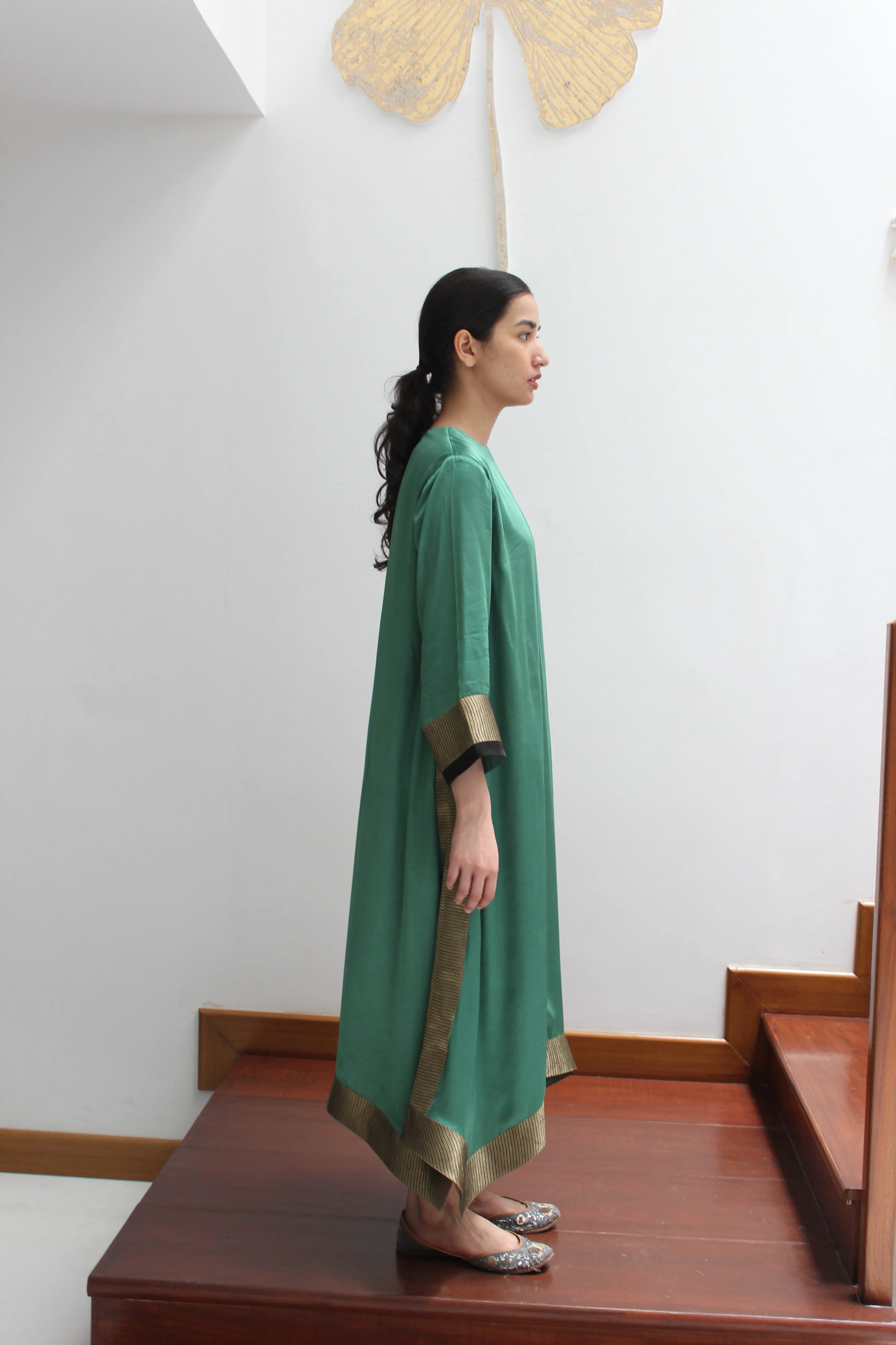 KAMAL ASYMMETRICAL TUNIC -GREEN