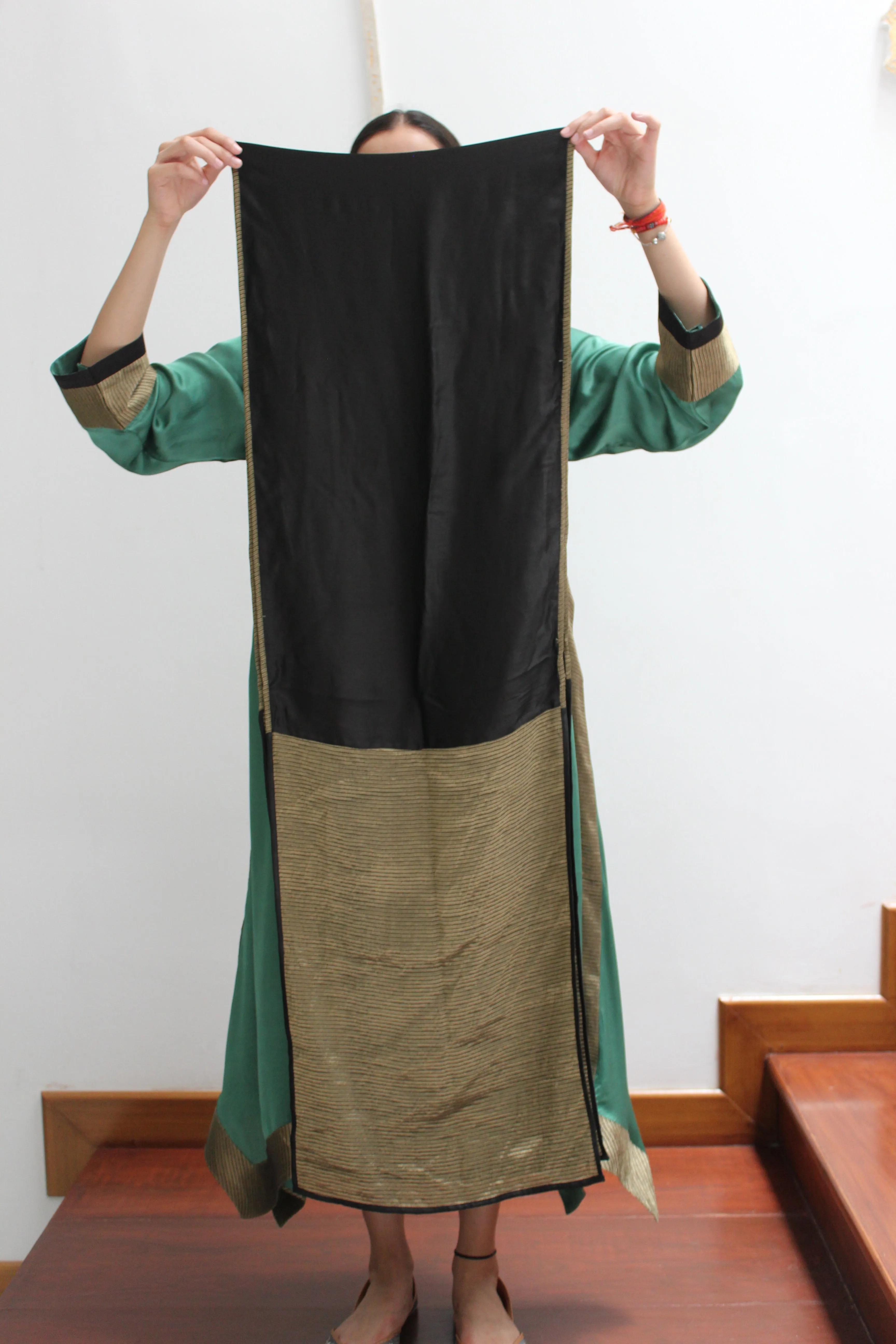 KAMAL ASYMMETRICAL TUNIC -GREEN