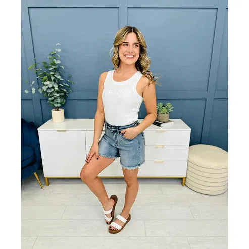 🥇😍LAST DAY SALE 50% OFF⏳High Rise Frayed Hem Cut Off Jean Shorts👖