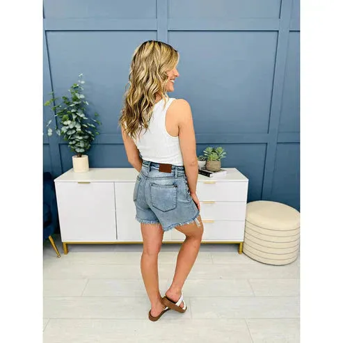 🥇😍LAST DAY SALE 50% OFF⏳High Rise Frayed Hem Cut Off Jean Shorts👖