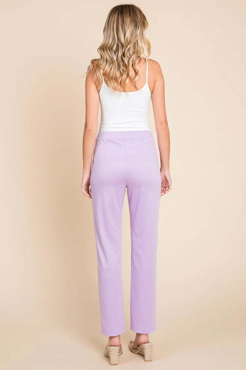 Lilac Pin Tuck Detail Slim Pants