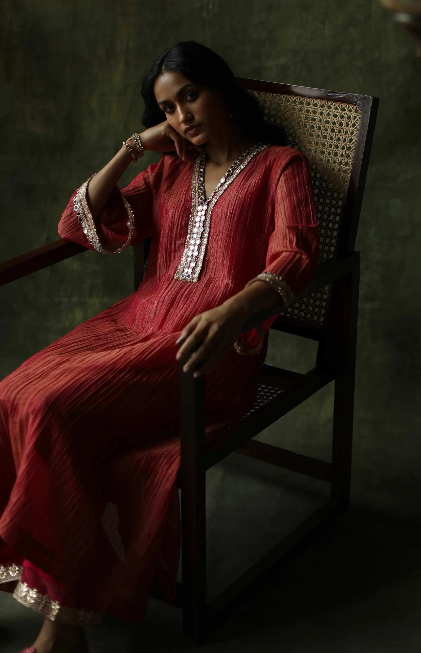 Magenta Pink Bahaar A-line Cut Kurta Set