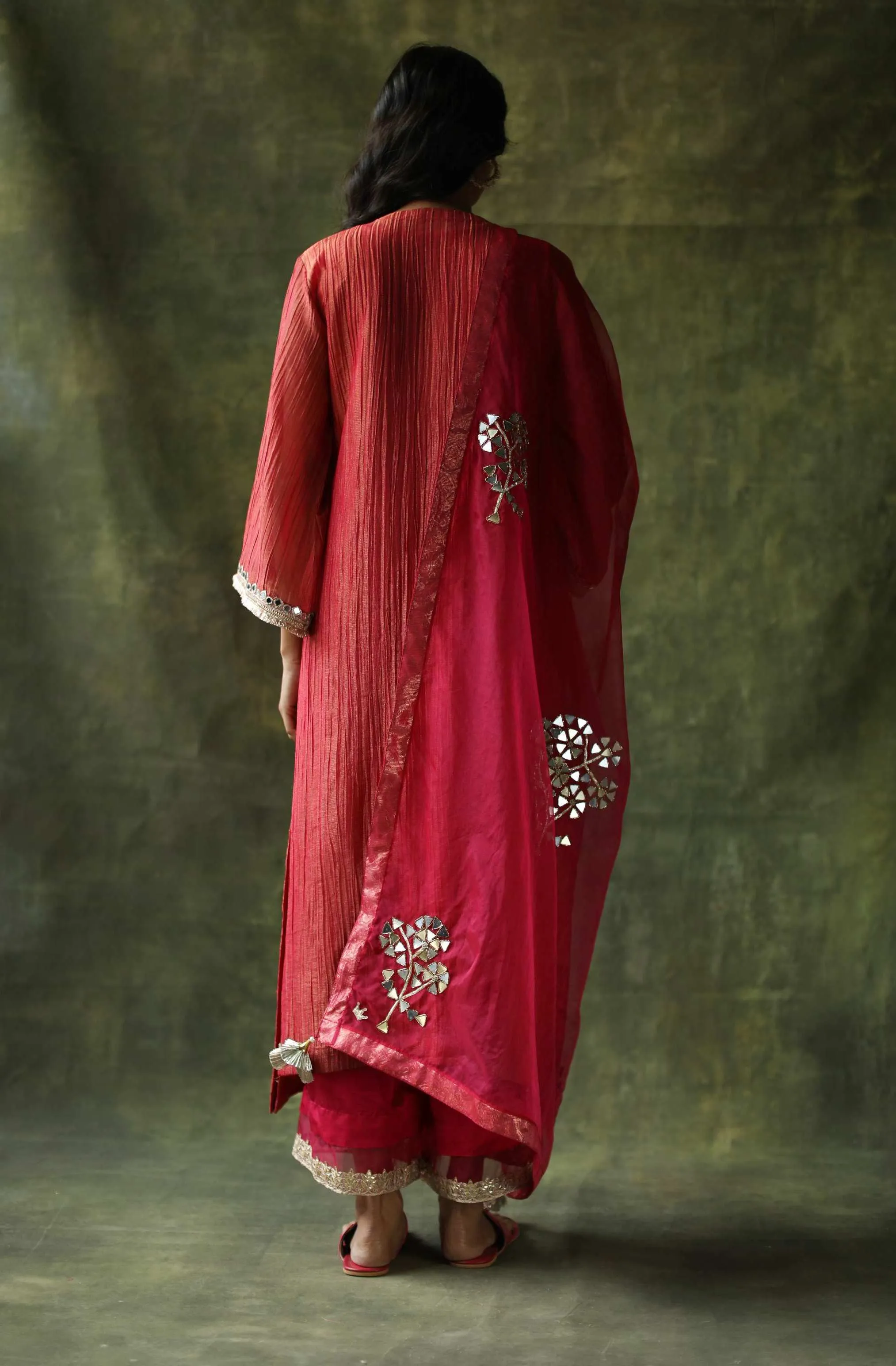 Magenta Pink Bahaar A-line Cut Kurta Set