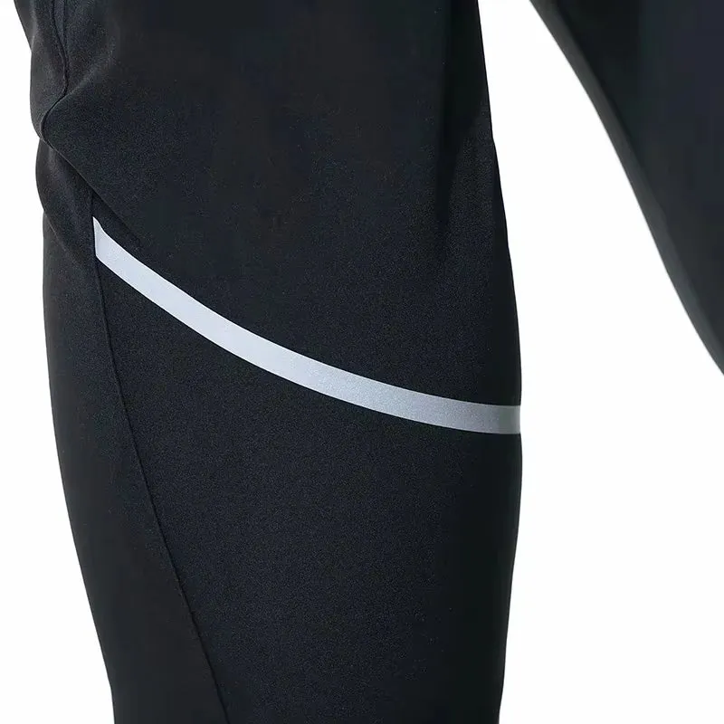 Men High End Running Pants Zipper Reflective Soccer Training Sport Gym Trousers