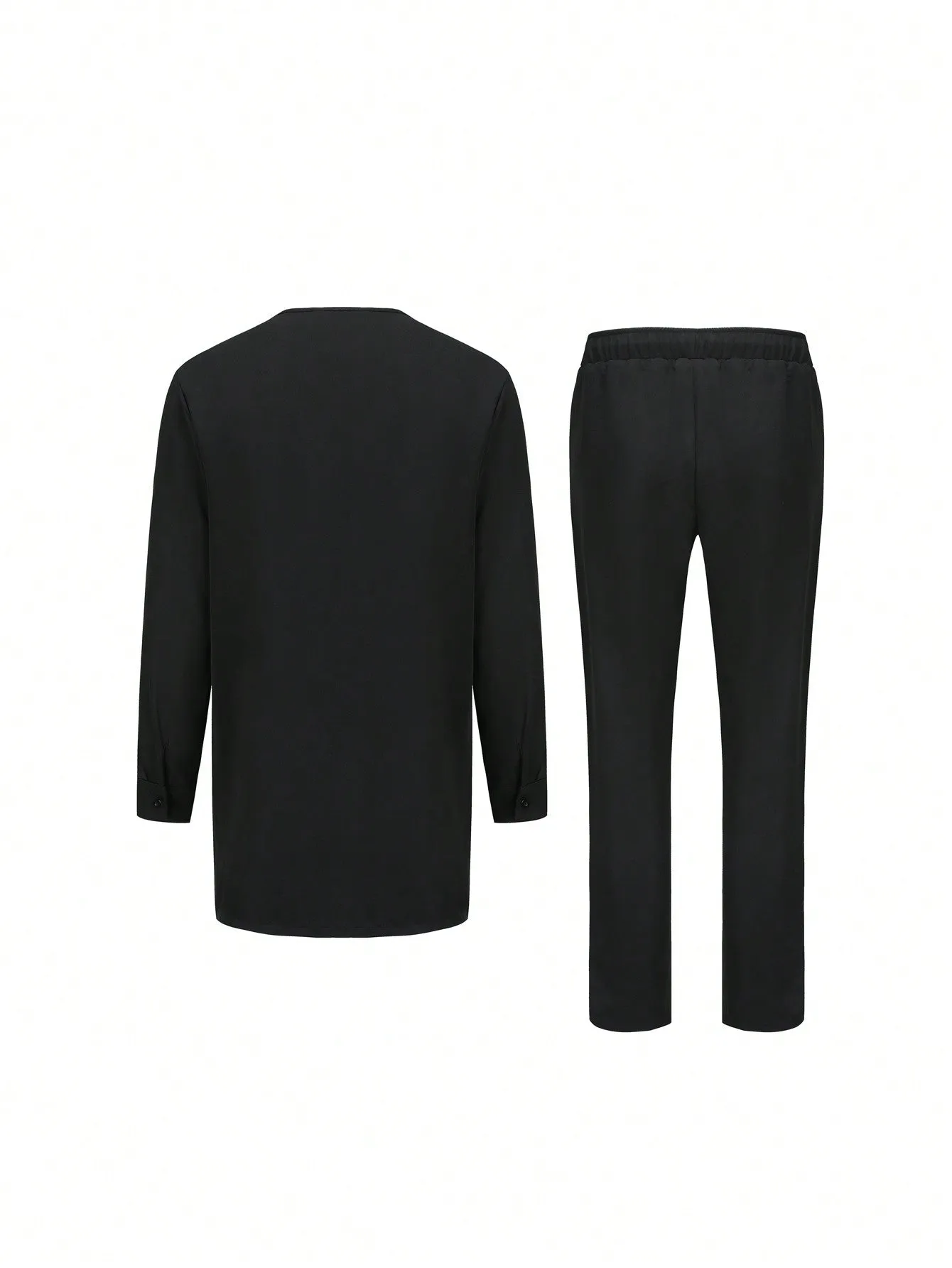 Men's African Beaded Long Sleeve Shirt, Pants & Robe Traditional  Casual 2pcs Set