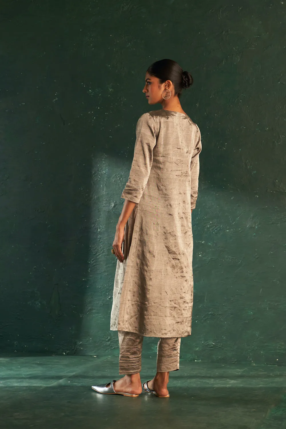 Midas Silver Tissue Kurta - Set Of 3