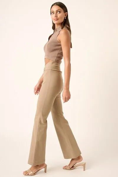 Mittoshop Surplice V Waist Flare Pants