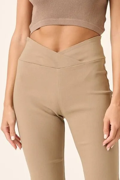 Mittoshop Surplice V Waist Flare Pants