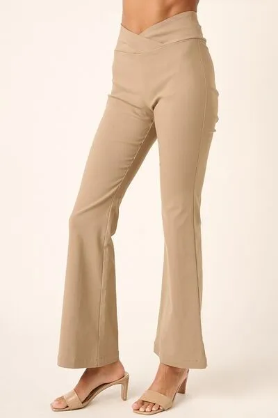 Mittoshop Surplice V Waist Flare Pants