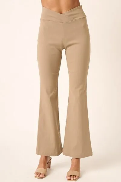 Mittoshop Surplice V Waist Flare Pants