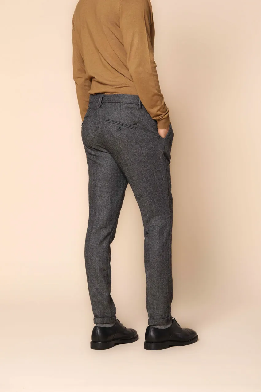 Osaka 1 Pinces men's chino pants in pinstripe flannel carrot fit 