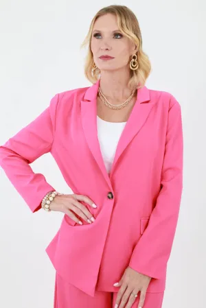 Oversized Tailored Blazer - Fuchsia