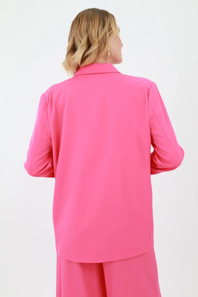 Oversized Tailored Blazer - Fuchsia